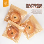 Foranda 200 Pack Cookie Bags with Seal, 7.1x7.5 Inch Heat Sealable Bakery Bags with Window Grease Resistant Paper Packaging Sleeves for Bake Sale Bagel, Cake Slice, Sandwich, Donut, Pastry