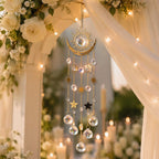 OneraOner Sun and Moon Crystal Prism Suncatcher for Window Hanging