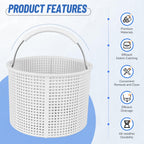 BOUYAO ﻿Upgrade Pool Skimmer Basket - Stainless Steel Handle & Rubber Grip | Direct Replacement for Hayward SPX1082CA & Aladdin B-152, Compatible with Hayward SP1082, SP1075 In-Ground Pool Skimmers