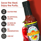 Dave's Gourmet Original Insanity Hot Sauce - As Seen on Hot Ones Season 1 - Sauce for Burgers, Burritos, Stews - Hot Sauce Challenge Favorite - Bold Flavor Red Sauce - 5oz (Pack of 1)