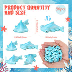 Geelin 50 Pcs Mini Resin Hammerhead Shark Figurines Tiny Resin Figurines Small Ornament Charms Figure Tiny Animals for Landscape Aquarium Garden Desktop Birthday Party