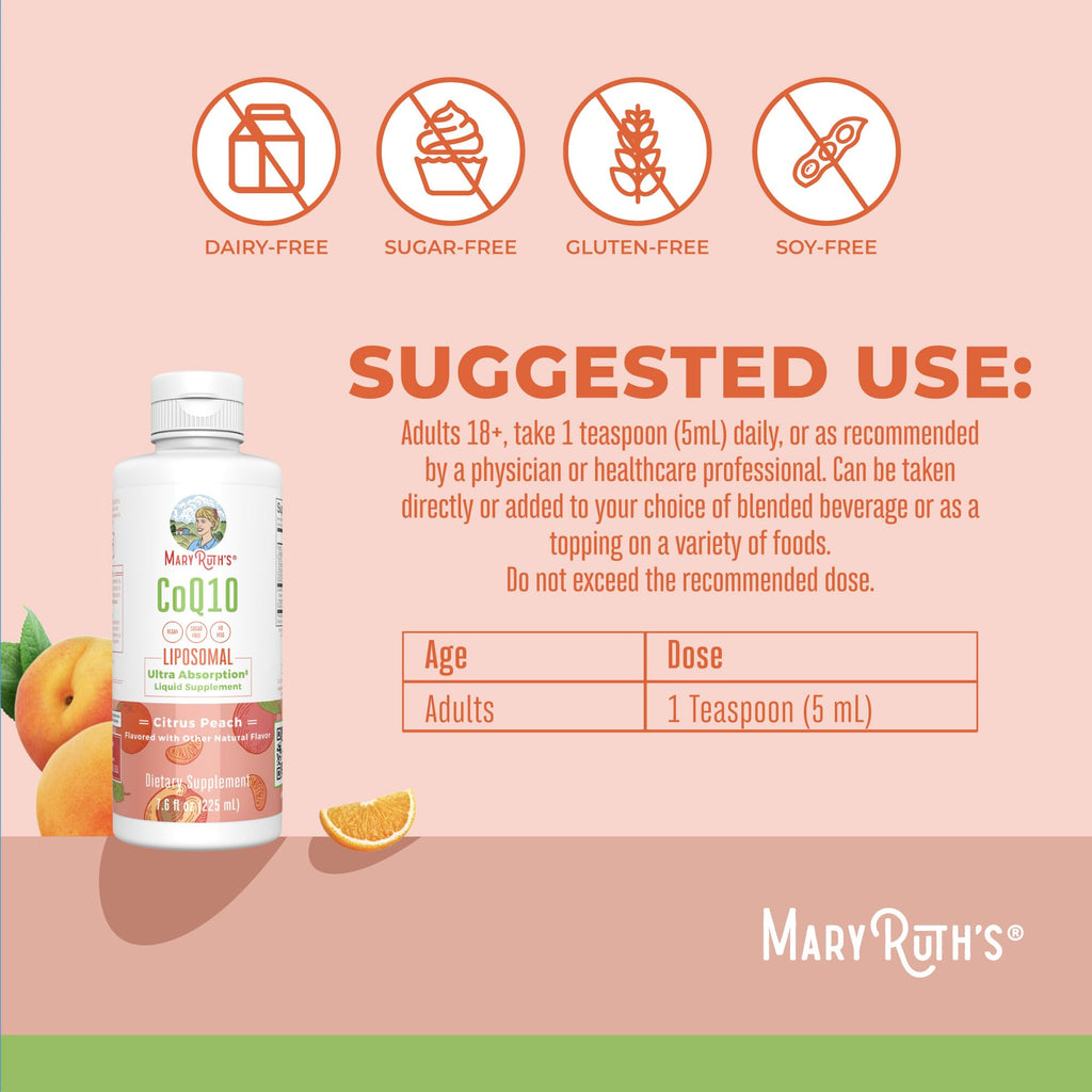 MaryRuth Organics Liquid Vitamin | Coenzyme Q10 Heart Health for Mitochondrial Support and Immune System | Vegan Non-GMO | 7.6 Fl Oz | 45 Servings