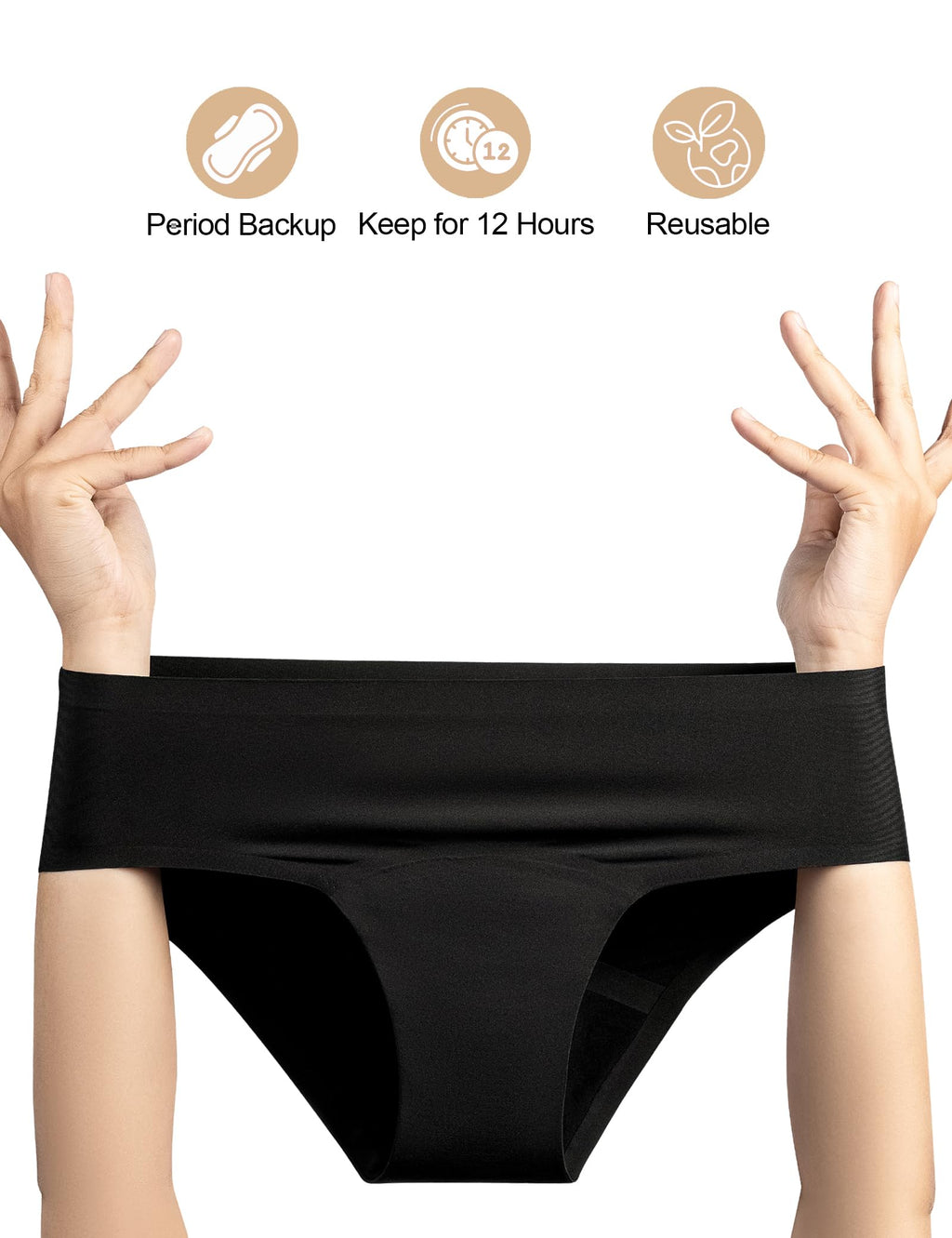 EcoPeriod Period Underwear for Women Heavy Flow, Leakproof Menstrual Underwear Seamless Period Panties, No Show Panty