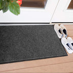 Notrax 109 Industrial Door Mat, 2' x 3' Small Entrance Mat, Heavy Duty Commercial Rug for Businesses, Welcome Lobbies, Garage, and Mudroom, Made in the USA, Charcoal Black, Brush Step 109S0023CH