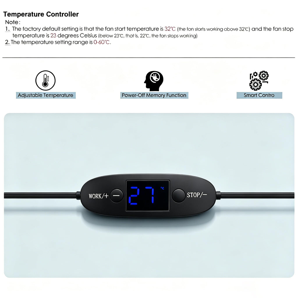 5V USB Digital Temperature Controller | 0-60°C Thermostat Magnetic Probe