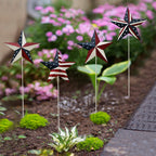 Aecipl Metal American Flag Garden Stake Set of 4, USA Yard Sign Lawn Decoration Indoor Outdoor Patriotic Decor for July 4th Independence Day Memorial Day Party (Star)