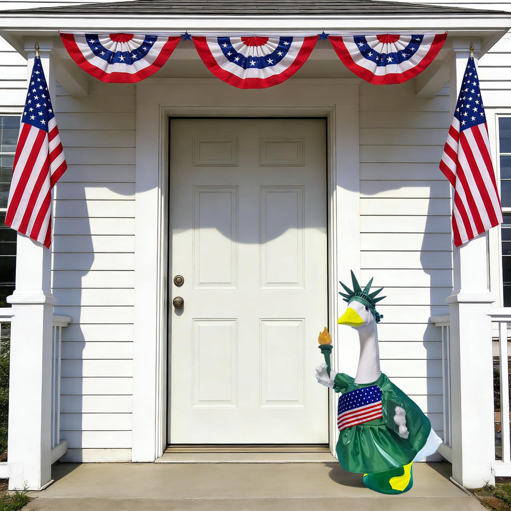 4th of July Porch Goose Outfit Goose Costume for Outdoor Garden Yard Decor