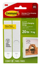 Command X-Large (20 lb) Picture Hanging Strips, 8 Pairs (16 Strips)