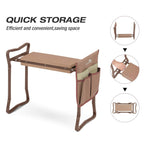 Clarfey Garden Kneeler and Seat, Garden Folding Bench with Tool Pocket, Garden Gloves and Soft EVA Kneeling Pad