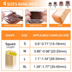 Ezprotekt 24 Pcs Clear Square Chair Leg Floor Protectors with Felt, Silicone Felt Furniture Pads for Hardwood Floor, Dining Table Leg Caps Covers No Scratches and Noise (L Fit: 1.1" - 1.34")