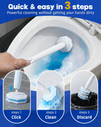 60 Pack Toilet Wand Refills Compatible with Clorox Toilet Brushes, Instant Foam Cleaning, Secure Lock No Slipping, Odor Neutralizing, Easy Snap-On Design