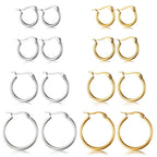 ORAZIO Stainless Steel Hoop Earrings Set Huggie Earring Stacks Women