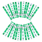 WANDIC Green Ribbon Bracelets, 30 Pcs 5 Styles Mental Health Liver Cancer Awareness Wristbands Adjustable Polyester Wrist Strap Hope Wrist Bands for Public Event, 6.89*0.59in, Polyester, no gemstone