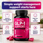 Wellcatcher GLP-1 Support Supplement for Women Men, Weight Management Capsules with Berberine, L-Glutamine, 5-HTP & Saffron, Appetite Cravings Metabolism Gut Health Support, 60 Capsules