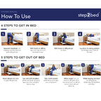 Step2Bed Bed Rails For Elderly with Adjustable Height Bed Step Stool & LED Light for Fall Prevention - Portable Medical Step Stool comes with Handicap Grab Bars making it easy to get in and out of bed