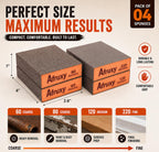 Sanding Sponge Super High Density Reusable Sanding Block for Wood, Drywall Sanding Block, Glass & Metal Sanding Coarse/Medium/Fine Sandpaper Block - 10 Pack 60/80/100/120/180/220/320 Grit by Afruxy