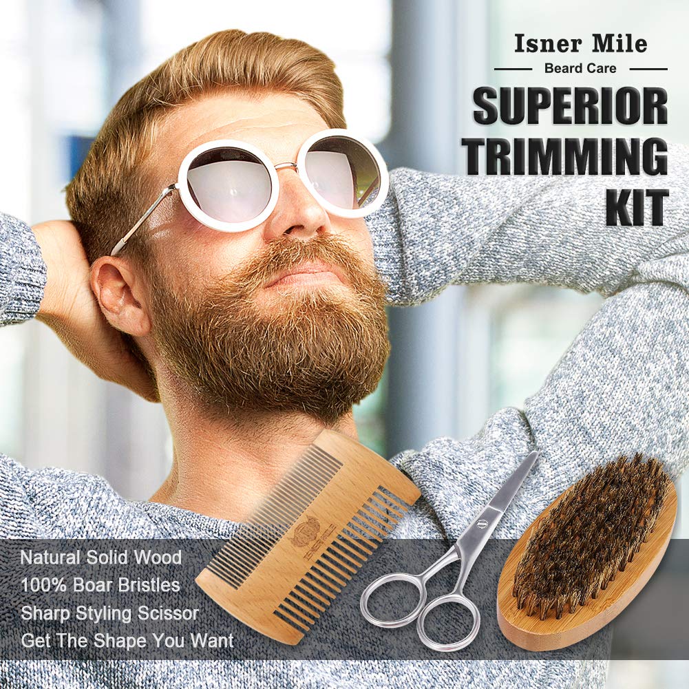 Beard Kit Birthday Gifts for Men Grooming & Care w/ Wash, Brush, Balm, Comb