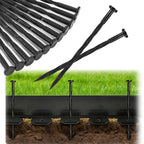 Garaook 120PCS 8-Inch Plastic Landscape Edging Stakes, Spiral Nylon Landscape Spikes, Anchoring Nails for Weed Barrier, Paver Edging, Landscape Edging, Artificial Turf, Grass Pathways, Black