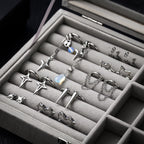 Quelay 8 Pairs Dangle Hoop Earrings for Men Women Punk Y2k Goth Gothic Tassel Chain Drop Star Moon Stud Huggie Earrings Gift(Star Style,Silver)
