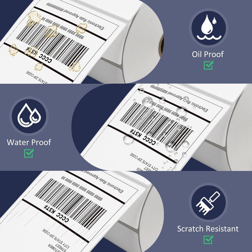 L LIKED 4x6 Direct Thermal Shipping Labels, 500 Rolls (250 Labels/Roll) - 125,000 Labels, Compatible with Zebra, eltron Direct Thermal Printers