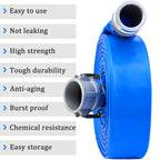 2-1/2" x 50ft PVC Lay Flat Discharge Hose With Aluminum Camlock C & E Fittings, Cam Lock Fitting Type F included, Heavy Duty Reinforced Pump Backwash Hose Assembly
