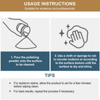 Marble Polishing Powder, Professional Touch-Up Etch Remover, Restore Shine Remove Water Stains Scratches Rings Etches for Marble Stone Granite Quartz Tile Floor Countertop Surfaces Polishing Care