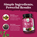 Maca Root Capsules for Women - Potent Herbal Supplement with Female Enhancing Blend of Red Yellow & Black Maca Root - Non-GMO Certified Vegan and Gluten-Free with No Artificial Colors - 120 Count