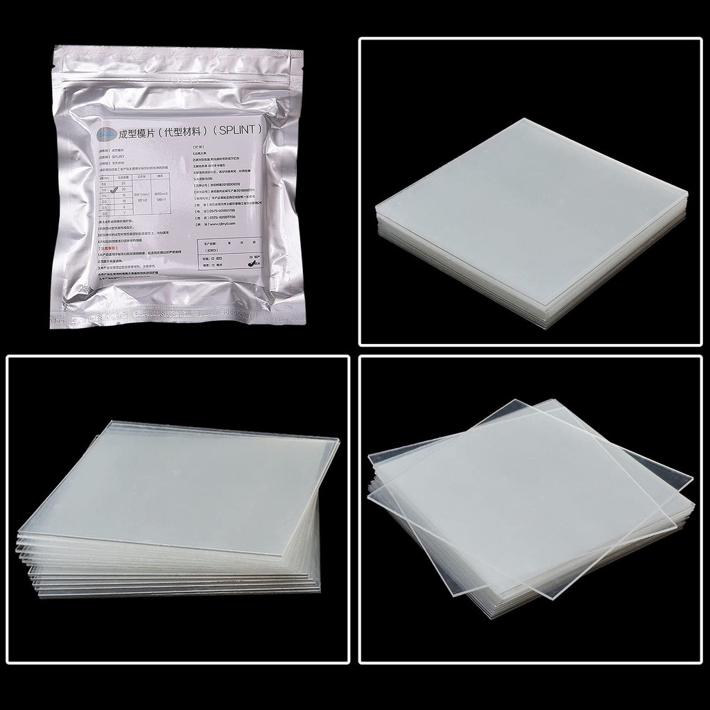 5''x5'' Dental Lab Orthodontic Splint Retainer Slice Vacuum Forming Sheet Soft Hard 1.0/1.5/2.0mm Thermoforming Material (Hard Film 1.5 15Pcs)
