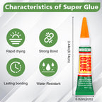 WOUSEDO 24 X 3g Super Glue Clear, Fast Drying Cyanoacrylate(CA) Glue