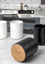Nucookery Ceramic Kitchen Utensil Holder for Countertop, 6.4" Stone Black