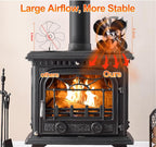 VODA 4-Blade Heat Powered Stove Fan for Wood/Log Burner/Fireplace increases 80% more warm air than 2 blade fan