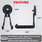 MUTUACTOR Magnetic Hooks Heavy Duty,2PCS Strong Magnetic Garage Hooks for Cruise Cabins,Anti-Scratch Magnet with Long Hooks for Power Drill,Garden Tools,Hose,Tool Chest,Steel Pegboard,Workshop