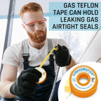 TAPEWELL Yellow Gas Teflon Tape, Pipe Thread Sealant, 260" Length 1/2" Width, for Propane, Natural Gas, & More, Pack of 2 (6)