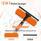26FT High Window Cleaning Kit with Pole,2 in 1 Window Squeegee,5-20FT Professional Window Clean Pole Kit(2 Squeegee & 2 Microfibre Cloths),180°Rotatable Squeegee for Indoor/Outdoor High Windows