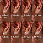 Moissanite Stud Earrings, Round Cut D Color VVS1 Clarity Lab Created Moissanite Earrings Studs 18K White Gold Plated 925 Sterling Silver Jewelry for Women Men (Silver 4 Prong, 4 CTW (2 Ct Each))