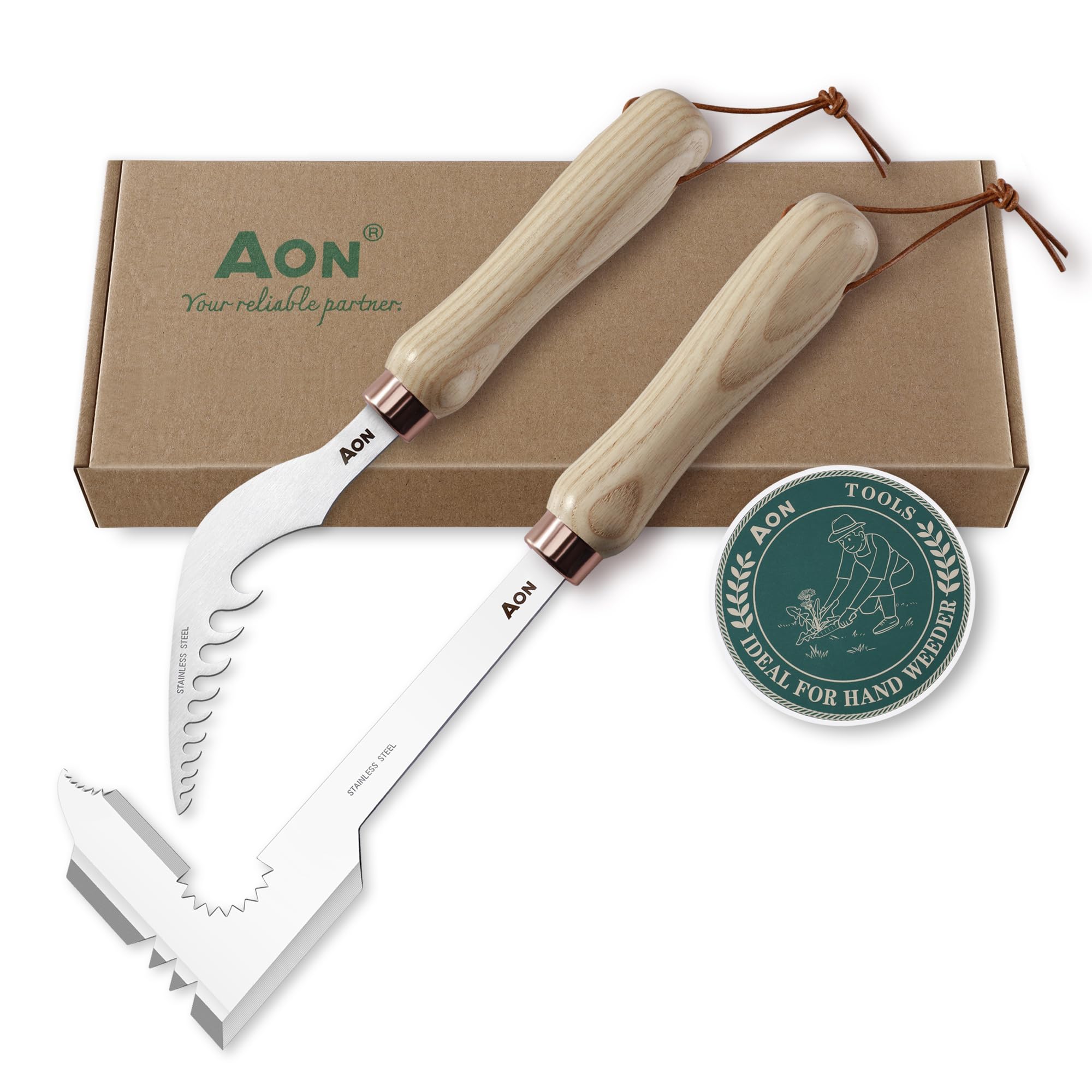 AON 2-Pack Crack Weeder & Root Remover Tool Set for Patios and Gardens