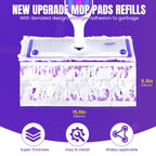 QuikMoprit 40pcs Power Mop Refills Pad, 5X Cleaning Multi-Surface Replacement for Swiffer Power Mop, Wet Pads Refill for Wood Floors & More, Compatible with Swiffer PowerMop Pads & Mopping Refills