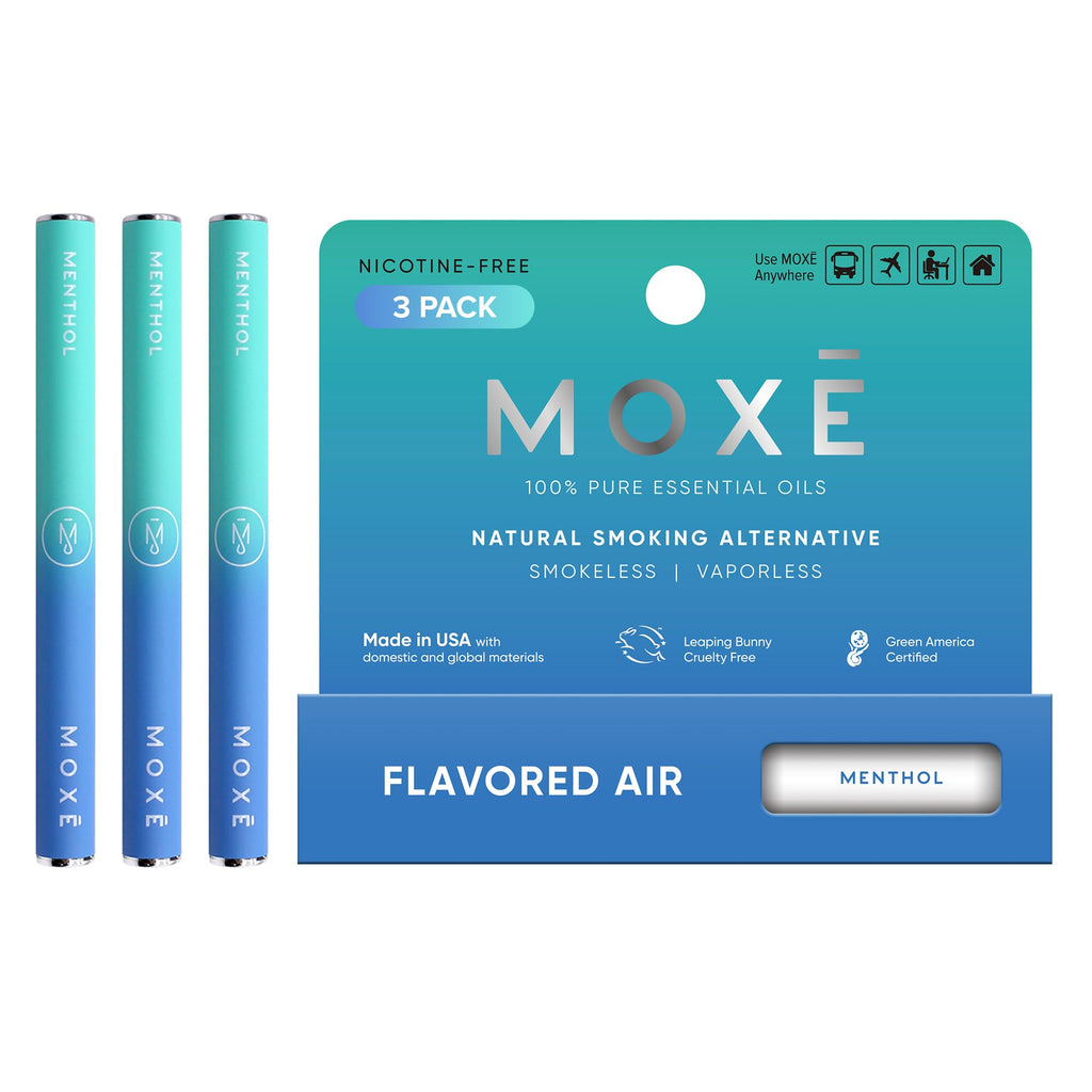 MOXE Natural Menthol Air Inhaler | Non-Electric Air Inhalers | Aromatherapy Scents for Relaxation & Focus - 3 Packs