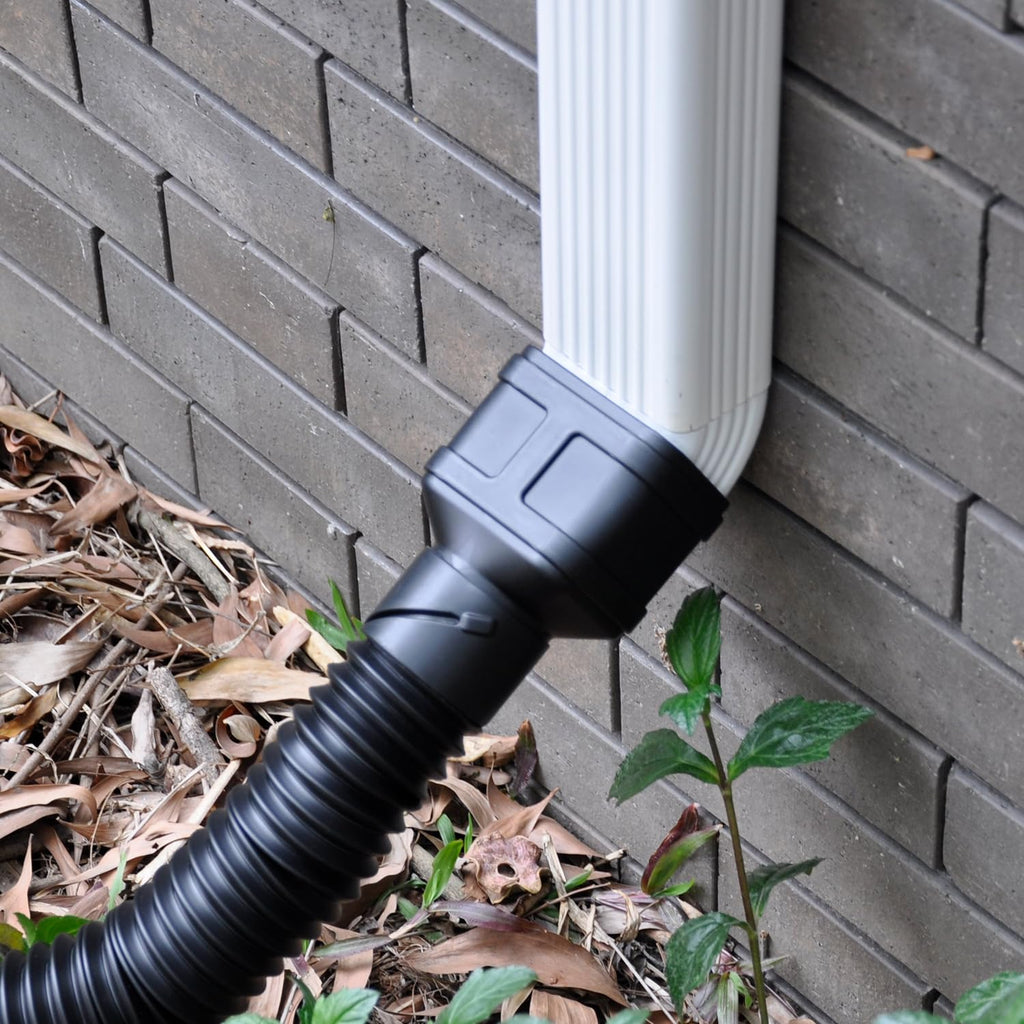 Prestantious 16.5ft Long Downspout Extender, 3.1" OD Gutter Downspout Extensions Pipe for 3"×4" and 2"×3" Downspout, Inside Diameter 2.6 Inches, Flexible Pipe Stretched Length 16.5ft, Black,1-Pack