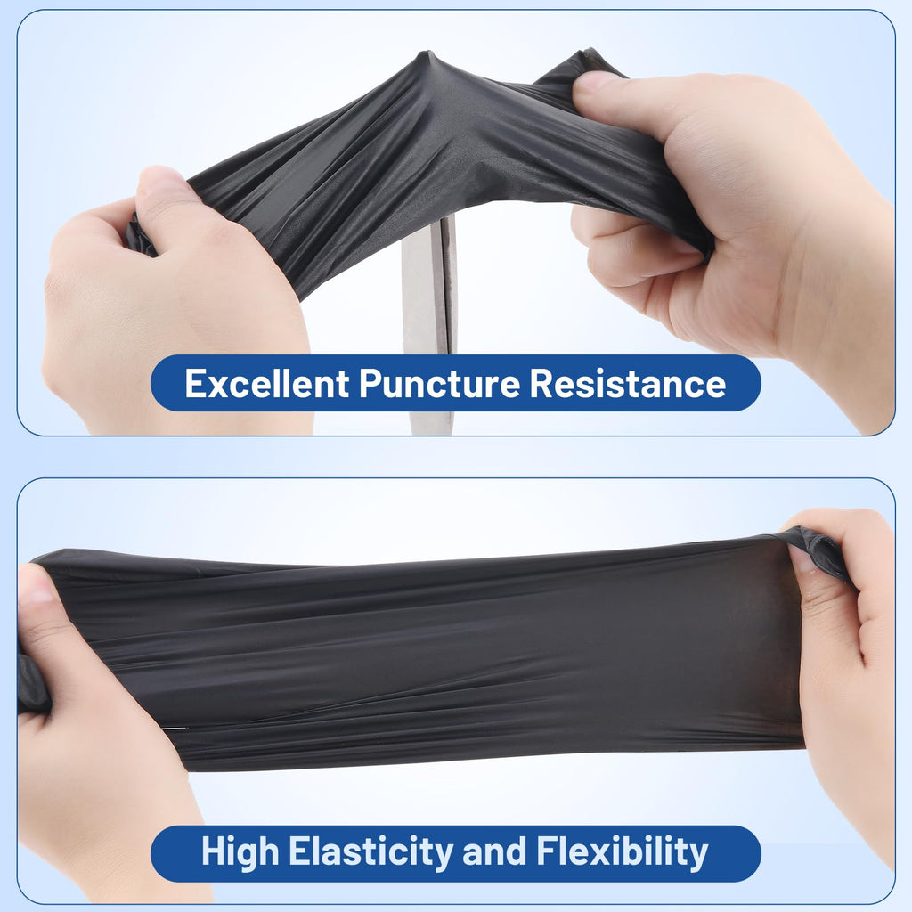 JMU 200 Black Nitrile Gloves Small, 3.5Mil Disposable Gloves Latex-Free