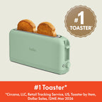 bella Fits-Anywhere™ 2-Slice Slim Toaster, Long Slot & Extra Wide, Seaglass