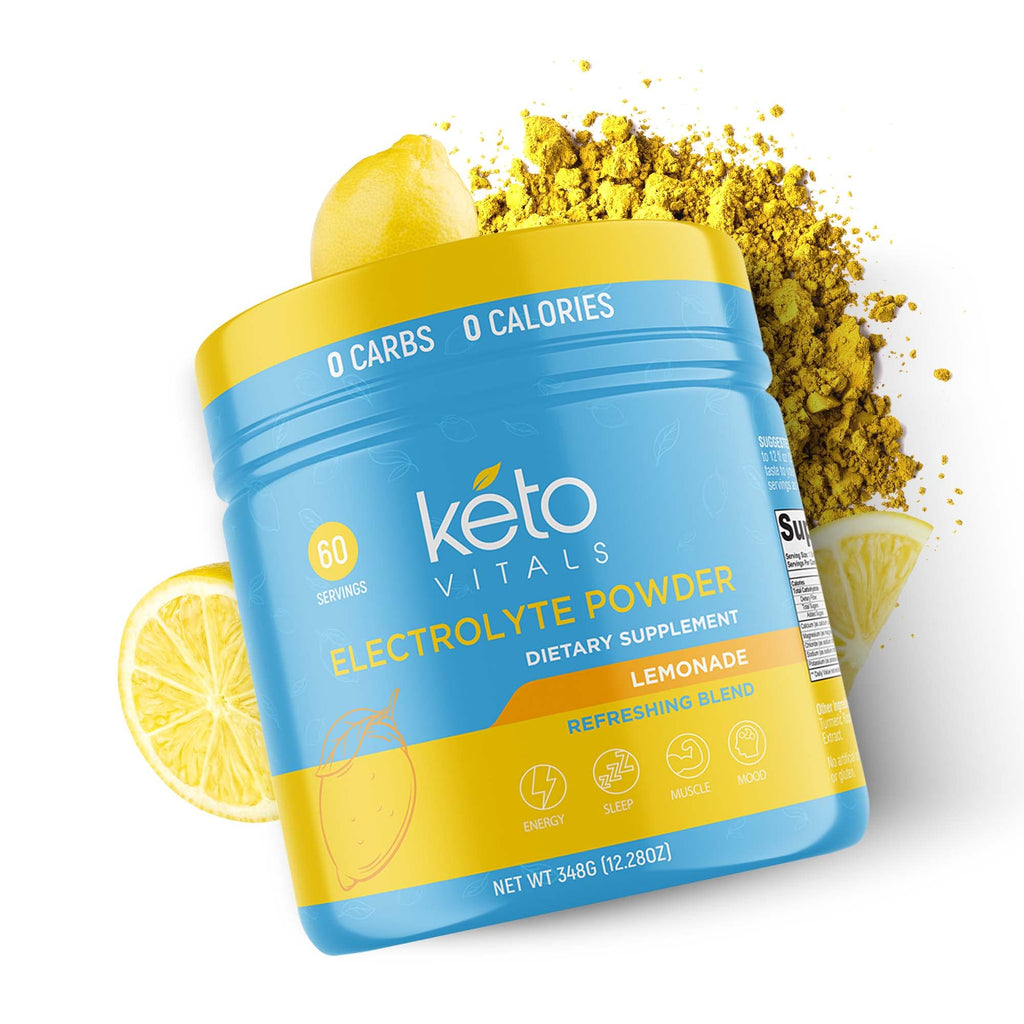Keto Vitals Electrolytes Powder | Keto-Friendly Electrolytes with Potassium, Magnesium, Sodium, Calcium | Keto Electrolytes Supplement Energy Drink Mix | Sugar-Free, Zero Calories, Zero Carbs