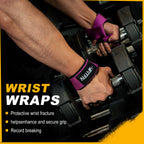 FITFIV Lifting Straps for Weightlifting, Lifting Wrist Straps for Gym Strength Training, Neoprene-padded Wrist Cushion - Men & Women
