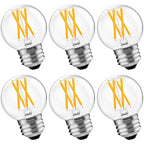BLINGCOLOR 6 Pack Dimmable G16.5 LED Light Bulbs 60 Watt, E26 LED Bulbs 60 Watt Soft White 3000K, 6W E26 Globe LED Edison Small Light Bulb for Sputnik Chandelier, Vanity Lights, CRI80+, AC120V, 600lm