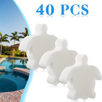 Patelai 40 Pcs Hot Tub Sponge Spa Cleaning Sponges for Hot Tub Oil Absorbing Cleaning Scum for Spa, Bathtub and Swimming Pool to Soak up Oils Bathtub Accessories(Sea Turtle Style)