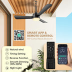PBLALA Ceiling Fans with Lights,36.5" Plug in Ceiling Fan Light,Gazebo Fan Light,LED Fan Light Hanging with Hook,Hook Type Fan,45W,3000-6500k,Remote Control,Portable Fan for Patios,Pergola