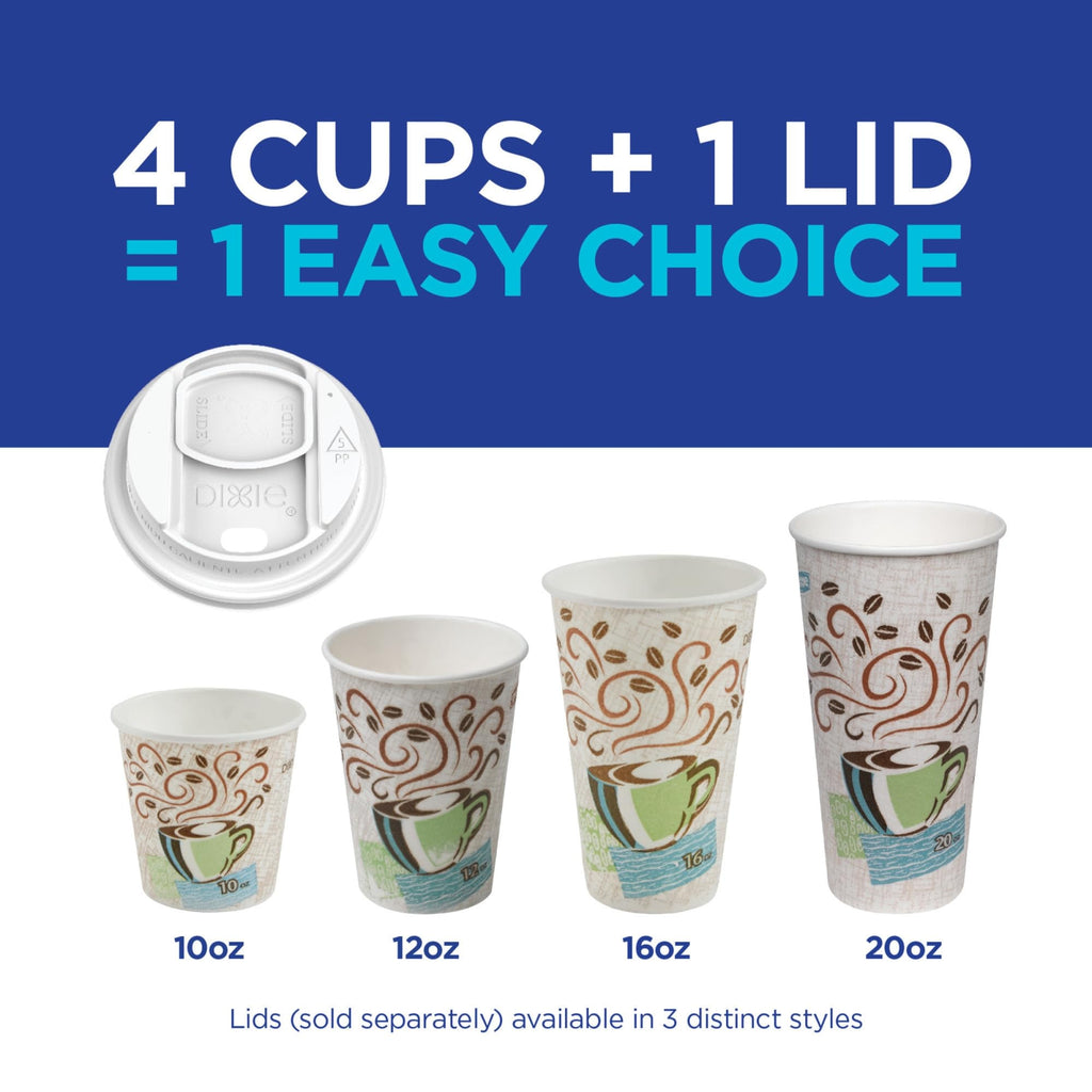 Dixie PerfecTouch 12 oz. Insulated Paper Hot Coffee Cup by GP PRO (Georgia-Pacific), Coffee Haze, 5342CDSBP, 160 Cups Per Case, Coffee Haze Design