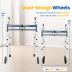 Folding Narrow Walker for Seniors – Width & Height Adjustable Walker with Bag, Lightweight Standard Walker for Elderly, Walkers for Seniors, Disabled, Bariatric