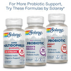 SOLARAY Multidophilus 12 Strain Probiotic 20 Billion CFU, Probiotics for Digestive Health and Gut Health Support w/Prebiotic Inulin, Made Without Dairy, 60 Day Guarantee, 25 Serv, 50 Enteric VegCaps