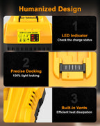 Ruzixt DCB112 Charger Replacement for Dewalt Battery Charger Compatible with Dewalt 12V 20V Max Battery DCB201 DCB204 DCB205 DCB206 DCB120 DCB127 DCB112 DCB115 DCB118 DCB107 DCB105 DCB102 (Yellow)